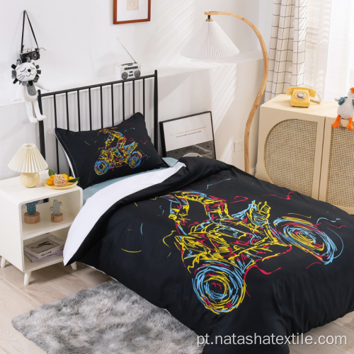 Conjunto de cama de 3 peças com animal de desenho para quarto infantil